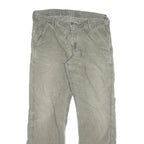 CARHARTT Mens Cotton Blend Regular Fit Beige Trousers W32 L29 Zip Closure