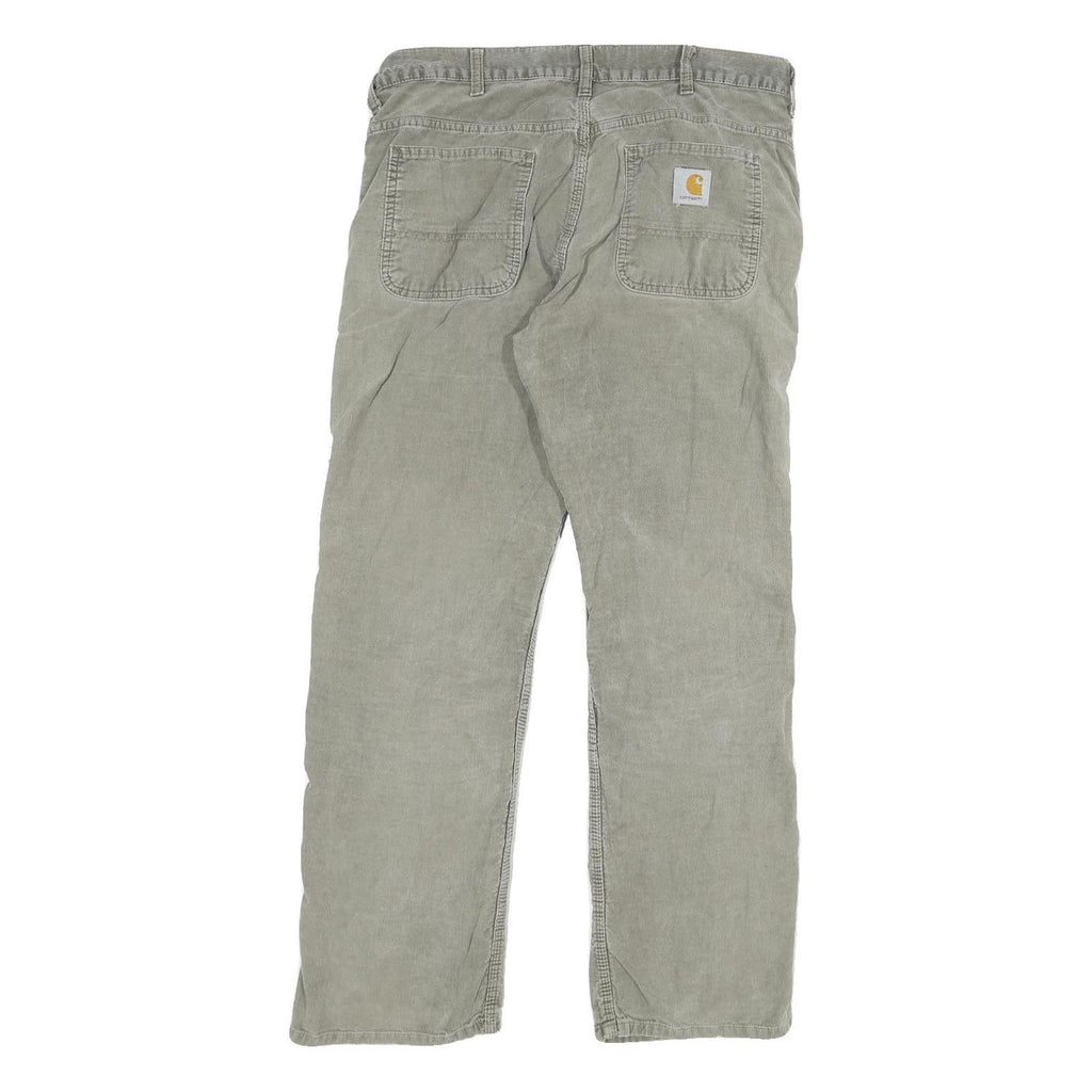 CARHARTT Mens Cotton Blend Regular Fit Beige Trousers W32 L29 Zip Closure