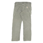 CARHARTT Mens Cotton Blend Regular Fit Beige Trousers W32 L29 Zip Closure