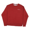 CHAMPION Mens Red Crew Neck L Sweatshirt Cotton Blend Logo Embroidered