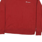 CHAMPION Mens Red Crew Neck L Sweatshirt Cotton Blend Logo Embroidered