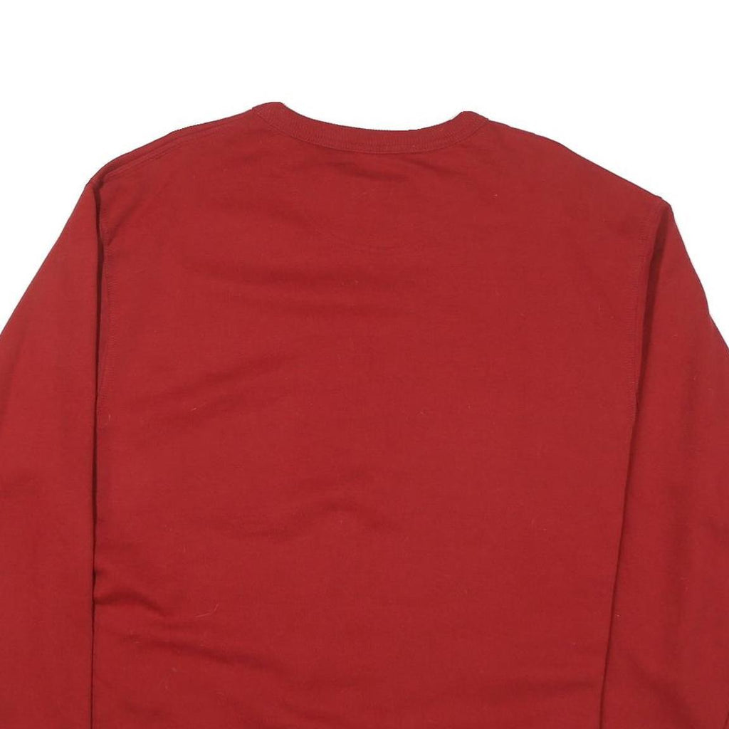 CHAMPION Mens Red Crew Neck L Sweatshirt Cotton Blend Logo Embroidered