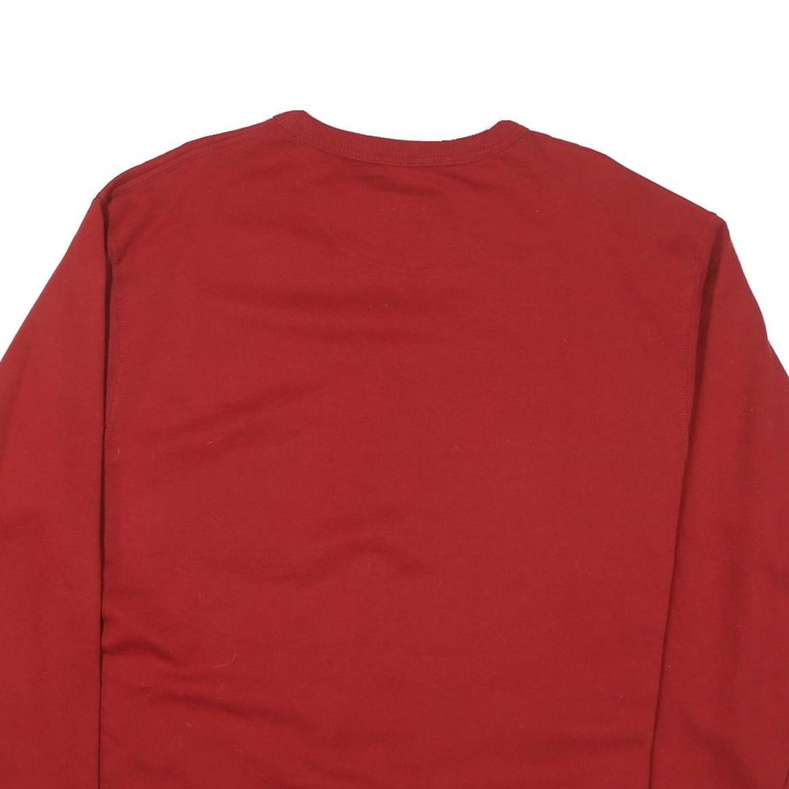 CHAMPION Mens Red Crew Neck L Sweatshirt Cotton Blend Logo Embroidered