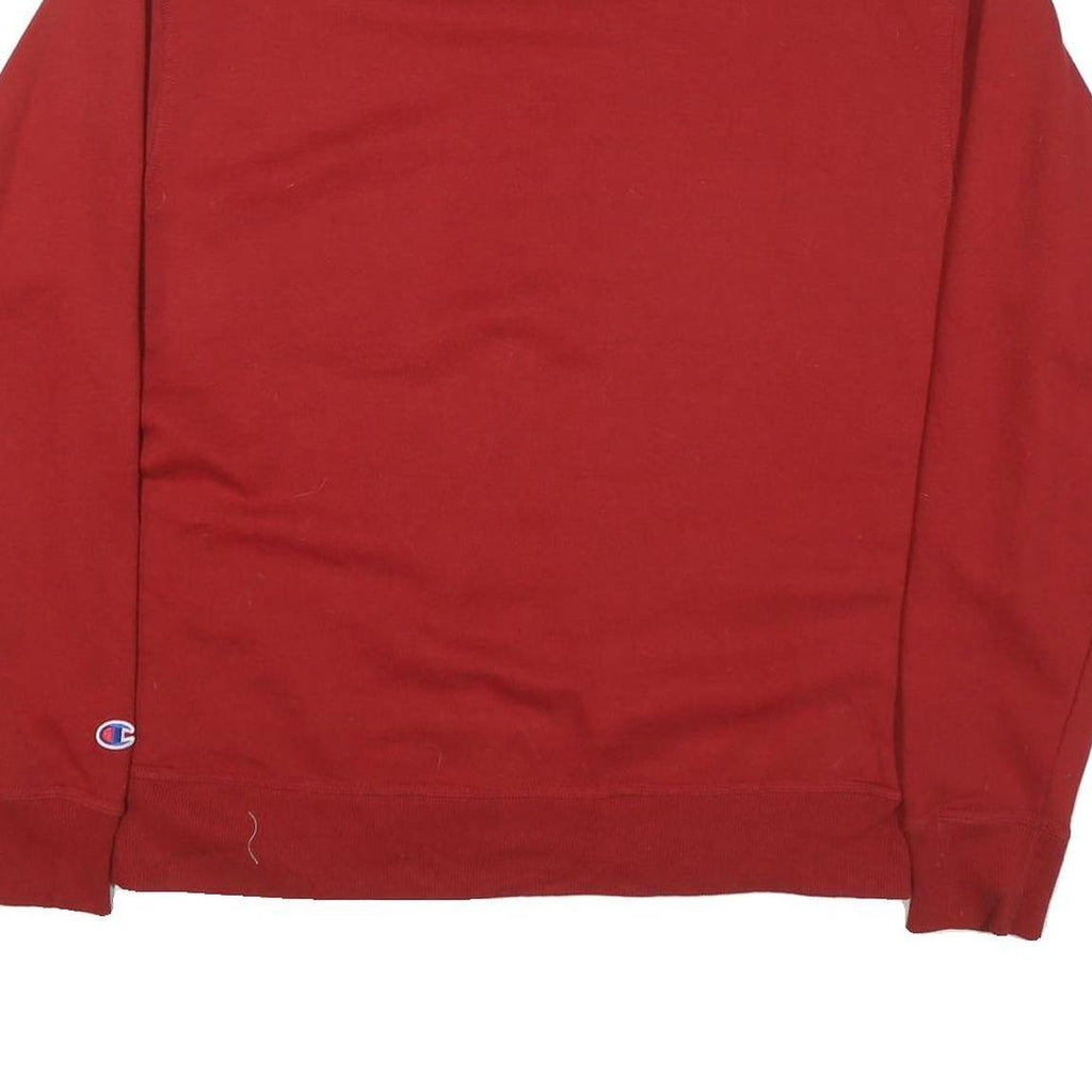 CHAMPION Mens Red Crew Neck L Sweatshirt Cotton Blend Logo Embroidered