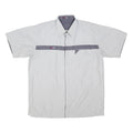 DIESEL Mens White & Grey Short Sleeve Shirt L Polyester Blend Casual Summer