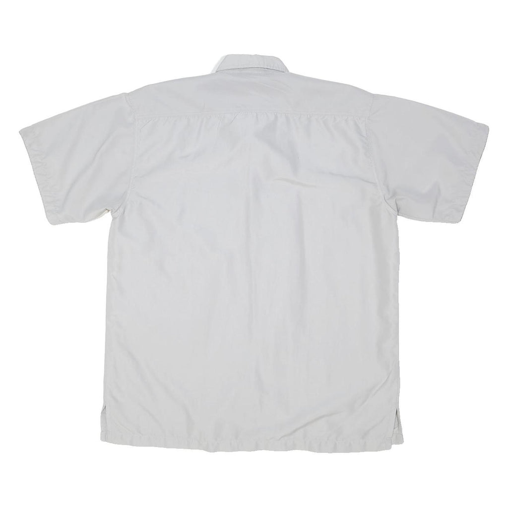 DIESEL Mens White & Grey Short Sleeve Shirt L Polyester Blend Casual Summer