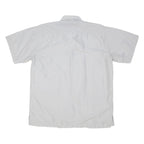 DIESEL Mens White & Grey Short Sleeve Shirt L Polyester Blend Casual Summer