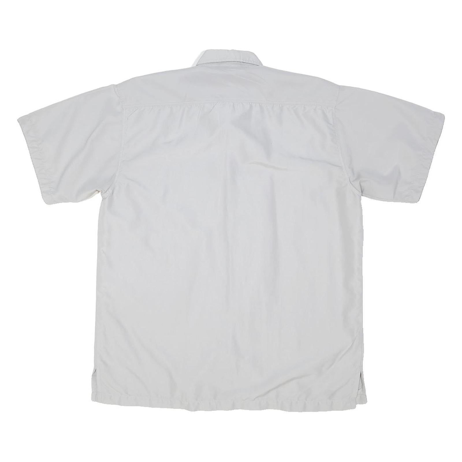 DIESEL Mens White & Grey Short Sleeve Shirt L Polyester Blend Casual Summer