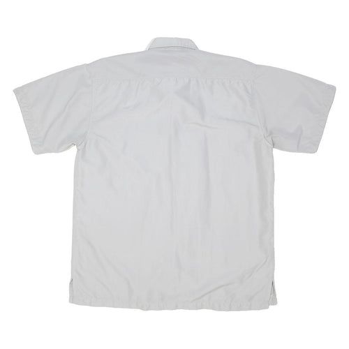 DIESEL Mens White & Grey Short Sleeve Shirt L Polyester Blend Casual Summer