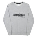 REEBOK Mens Grey Classic Crew Neck S Cotton Blend Sweatshirt Lightweight
