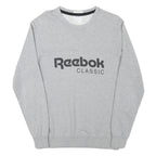 REEBOK Mens Grey Classic Crew Neck S Cotton Blend Sweatshirt Lightweight