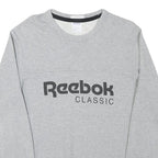 REEBOK Mens Grey Classic Crew Neck S Cotton Blend Sweatshirt Lightweight