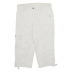 STYLE & CO Womens White Casual Cotton Blend Cargo Shorts UK 12 W30 Button