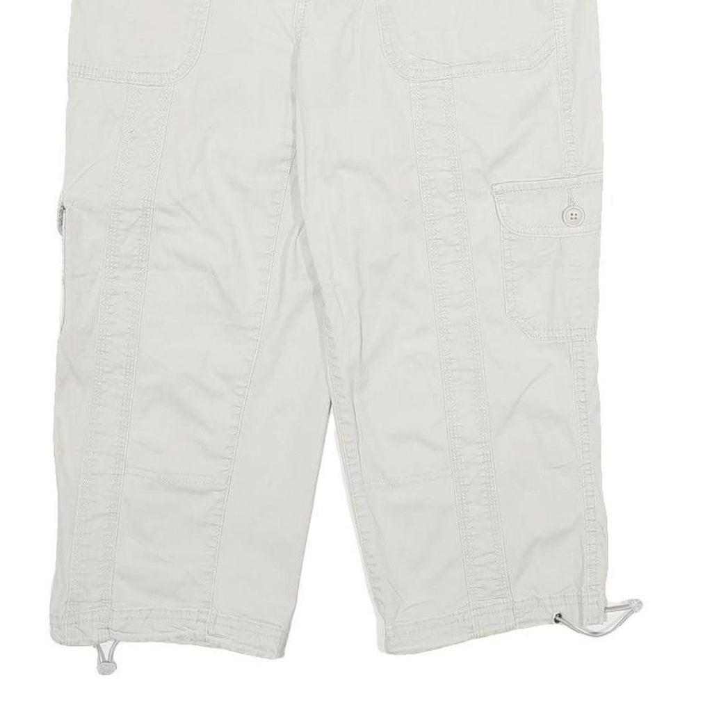 STYLE & CO Womens White Casual Cotton Blend Cargo Shorts UK 12 W30 Button