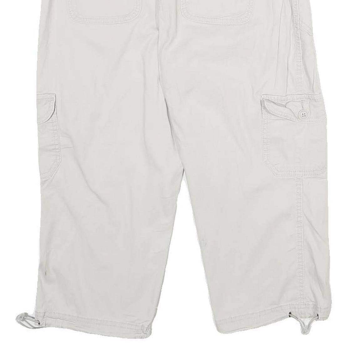 STYLE & CO Womens White Casual Cotton Blend Cargo Shorts UK 12 W30 Button