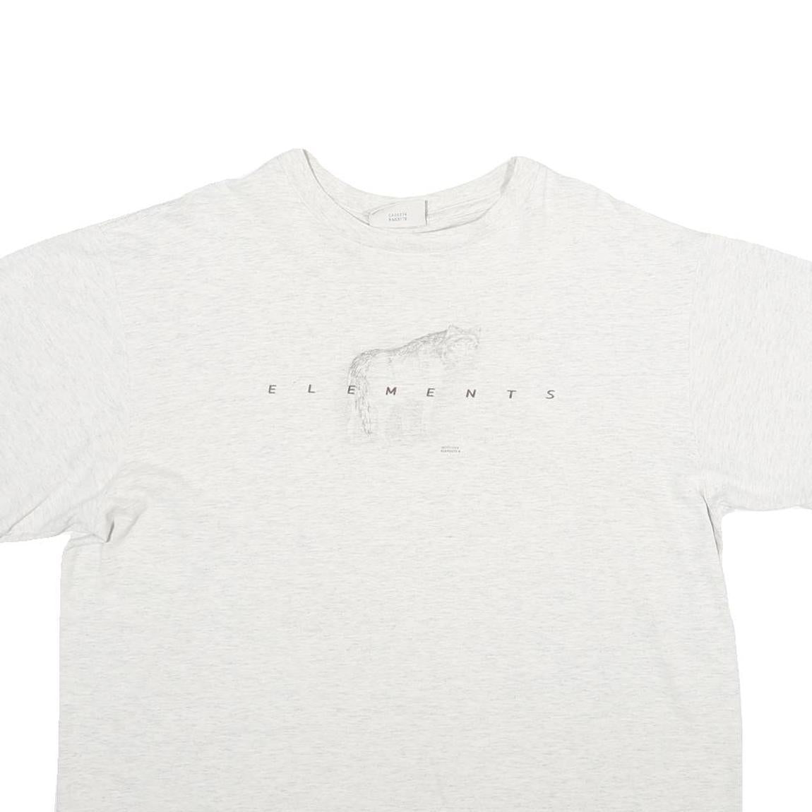 NORTHERN ELEMENTS Mens White Graphic T-Shirt XL Short Sleeve Crew Neck Casual