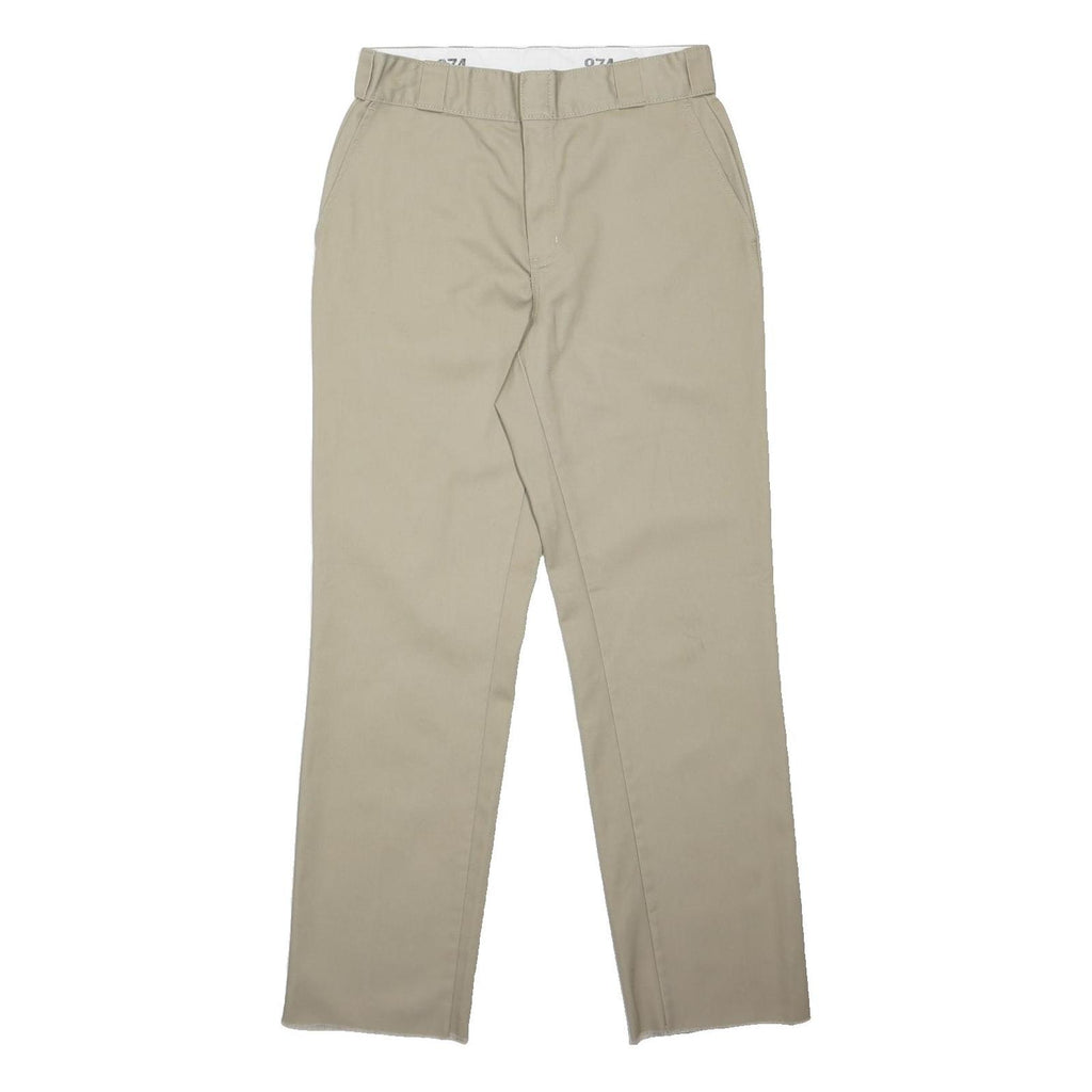 DICKIES Womens Classic Beige Straight Trousers W30 L30 Workwear Zip Closure