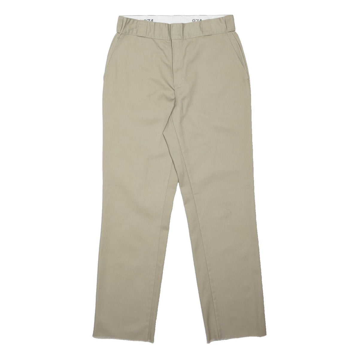 DICKIES Womens Classic Beige Straight Trousers W30 L30 Workwear Zip Closure