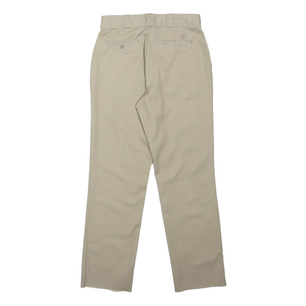 DICKIES Womens Classic Beige Straight Trousers W30 L30 Workwear Zip Closure