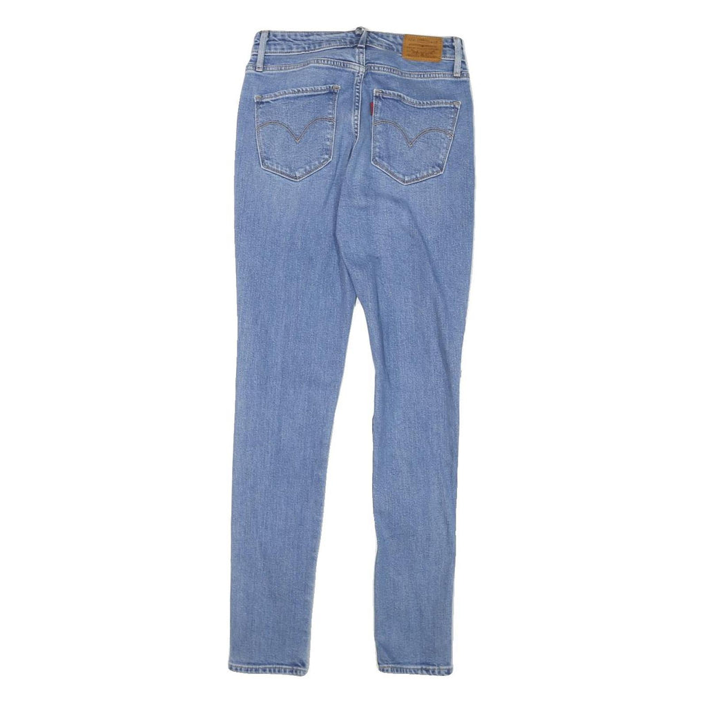 LEVI'S 721 Womens Slim Blue Denim Light W28 W25 Zip Slim Fit Ripped Knee Jeans