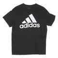 ADIDAS Mens Black Graphic T-Shirt L Short Sleeve Crew Neck Cotton Blend Logo