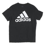 ADIDAS Mens Black Graphic T-Shirt L Short Sleeve Crew Neck Cotton Blend Logo