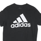 ADIDAS Mens Black Graphic T-Shirt L Short Sleeve Crew Neck Cotton Blend Logo
