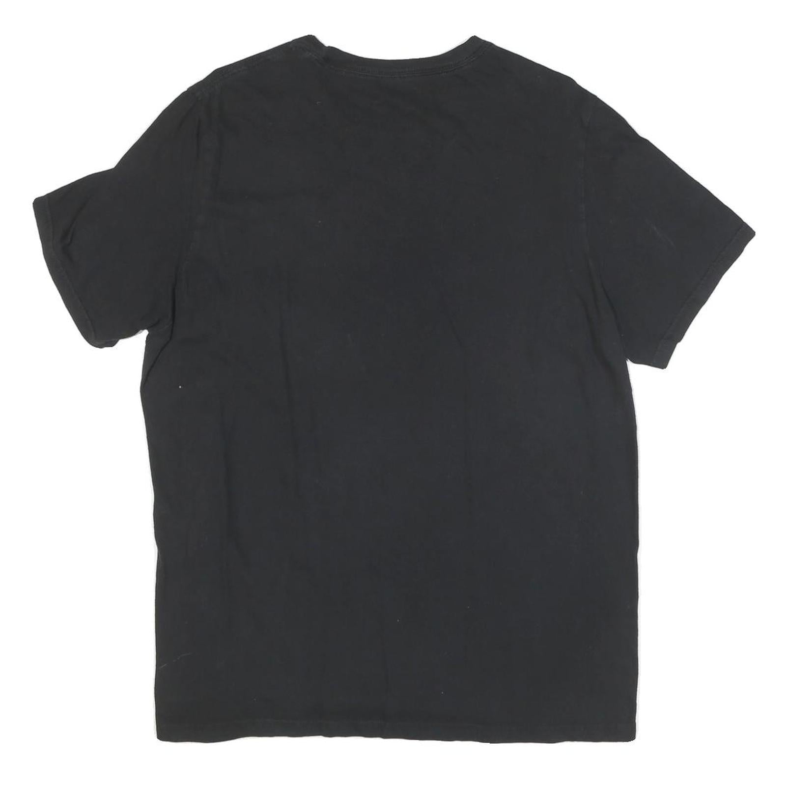 ADIDAS Mens Black Graphic T-Shirt L Short Sleeve Crew Neck Cotton Blend Logo
