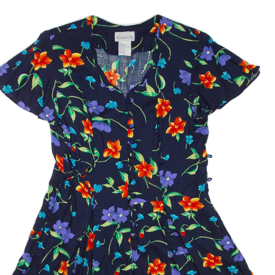 BASIC EDITIONS Womens Playsuit Black Floral Wide-Leg Viscose M