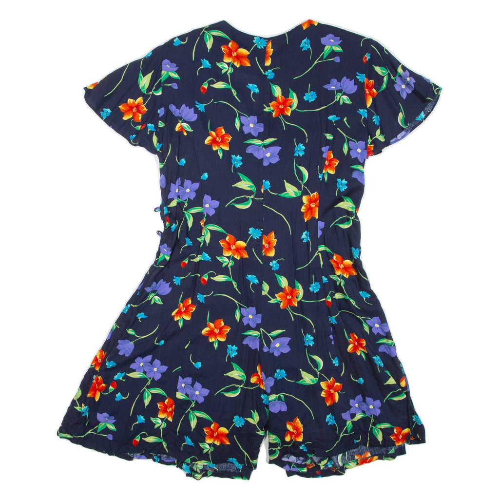 BASIC EDITIONS Womens Playsuit Black Floral Wide-Leg Viscose M