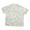 COOFANDY Mens Green & White Leaf Print Shirt XL Casual Summer Short Sleeve