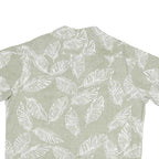 COOFANDY Mens Green & White Leaf Print Shirt XL Casual Summer Short Sleeve