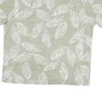COOFANDY Mens Green & White Leaf Print Shirt XL Casual Summer Short Sleeve