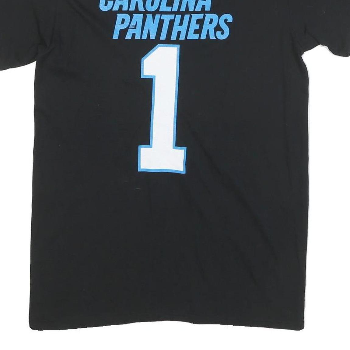 NFL Mens Black Carolina Panthers Graphic T-Shirt S Short Sleeve Crew Neck