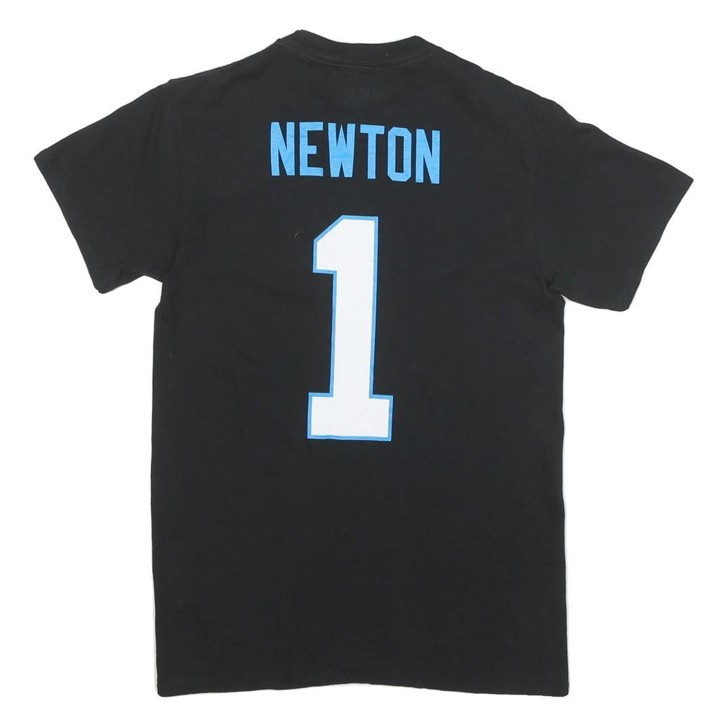 NFL Mens Black Carolina Panthers Graphic T-Shirt S Short Sleeve Crew Neck