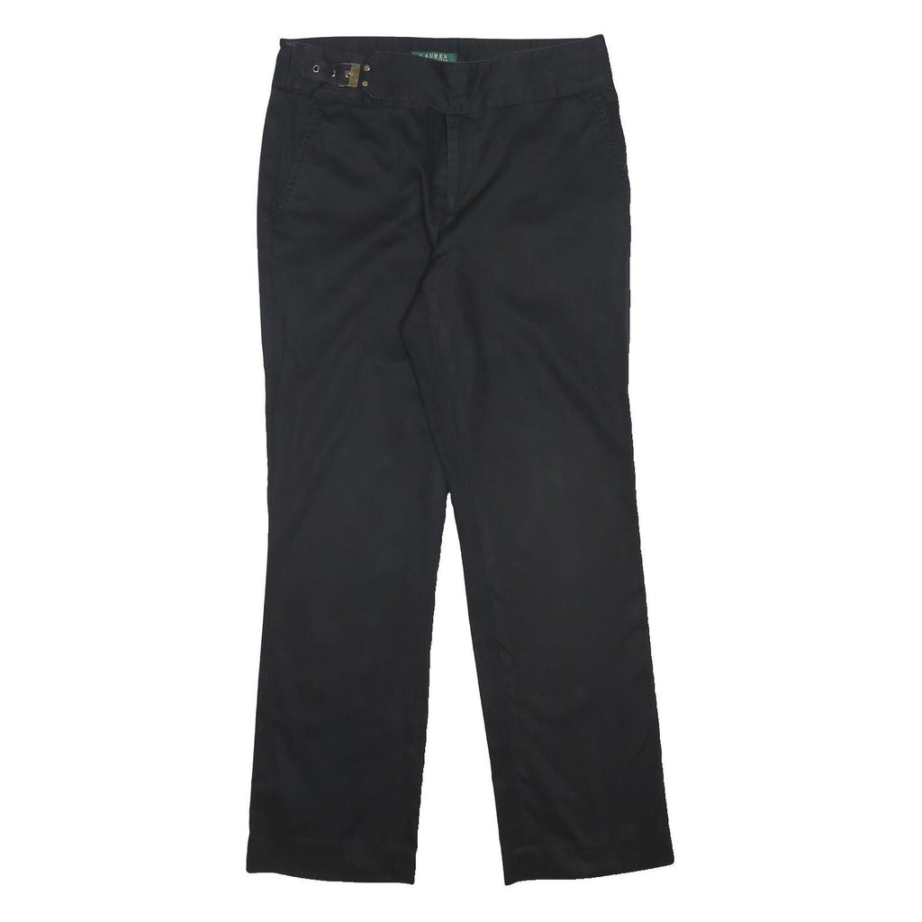 LAUREN RALPH LAUREN Womens Black Regular Fit Straight Cotton Blend Trousers W32