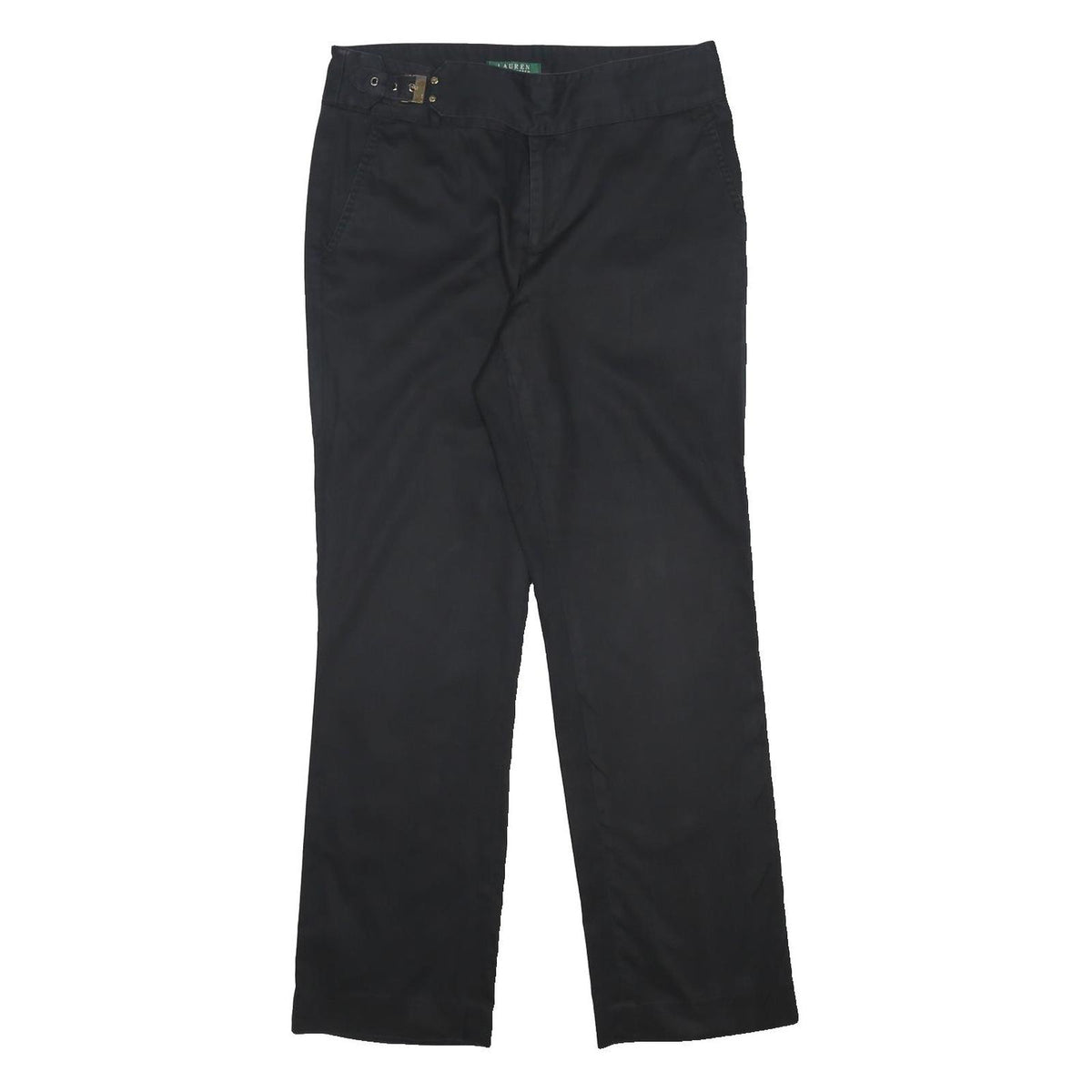 LAUREN RALPH LAUREN Womens Black Regular Fit Straight Cotton Blend Trousers W32