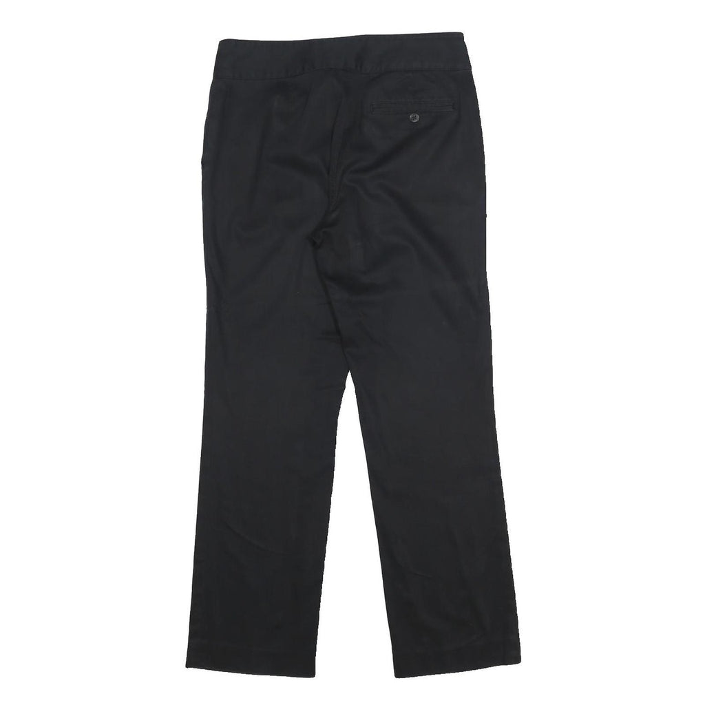 LAUREN RALPH LAUREN Womens Black Regular Fit Straight Cotton Blend Trousers W32