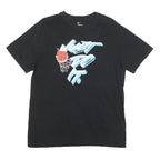 NIKE Mens Black Graphic T-Shirt M Short Sleeve Crew Neck Basketball Print