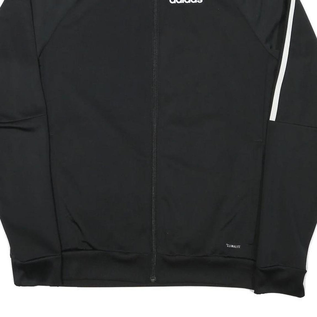 ADIDAS Mens Black Classic Zip Jacket XS Polyester Blend Plain Track Top