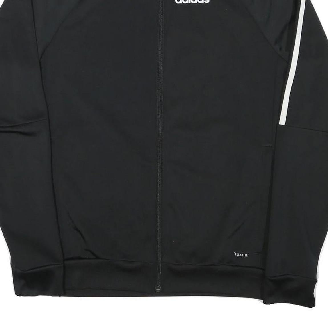 ADIDAS Mens Black Classic Zip Jacket XS Polyester Blend Plain Track Top