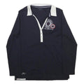 TOMMY HILFIGER Womens Blue White Badge Long Sleeve Plain XL Polo Shirt