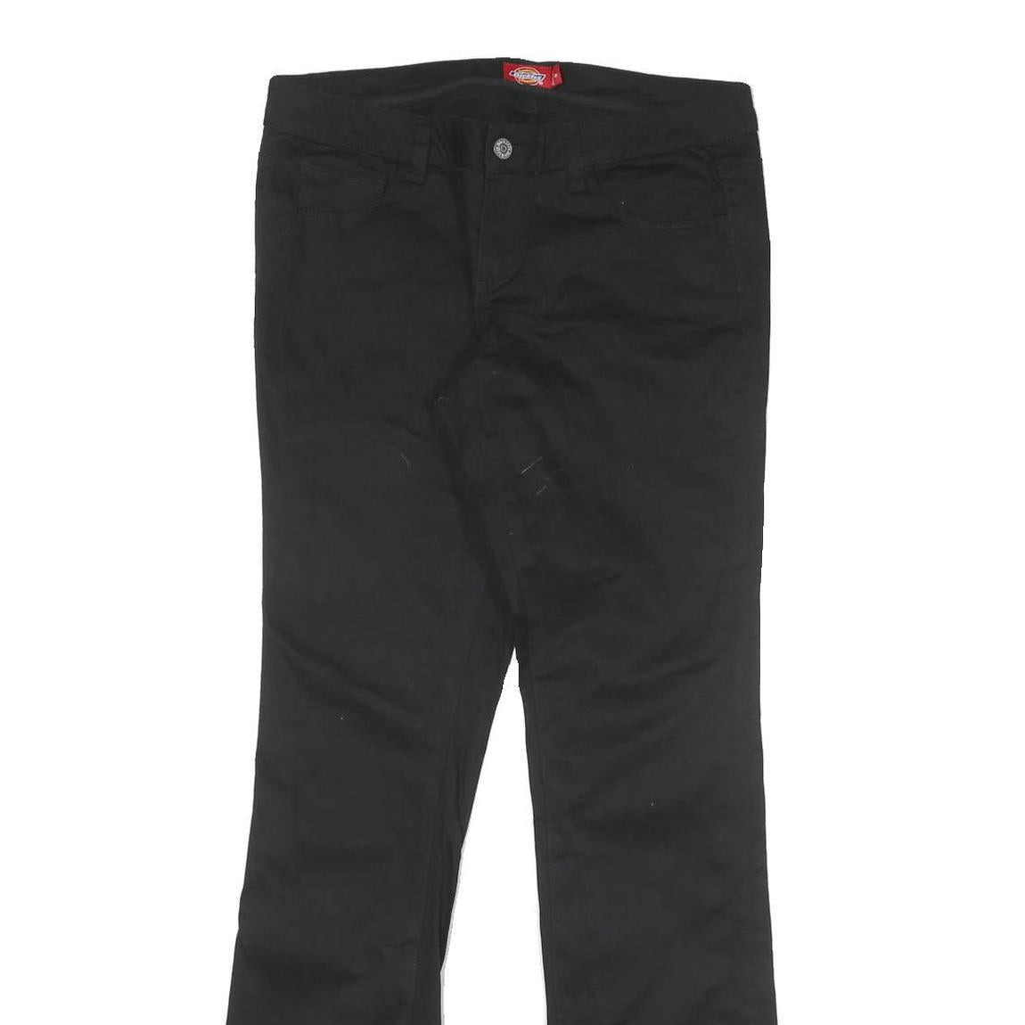 DICKIES Womens Cotton Blend Black Regular Flared Trousers W30 L31 Workwear