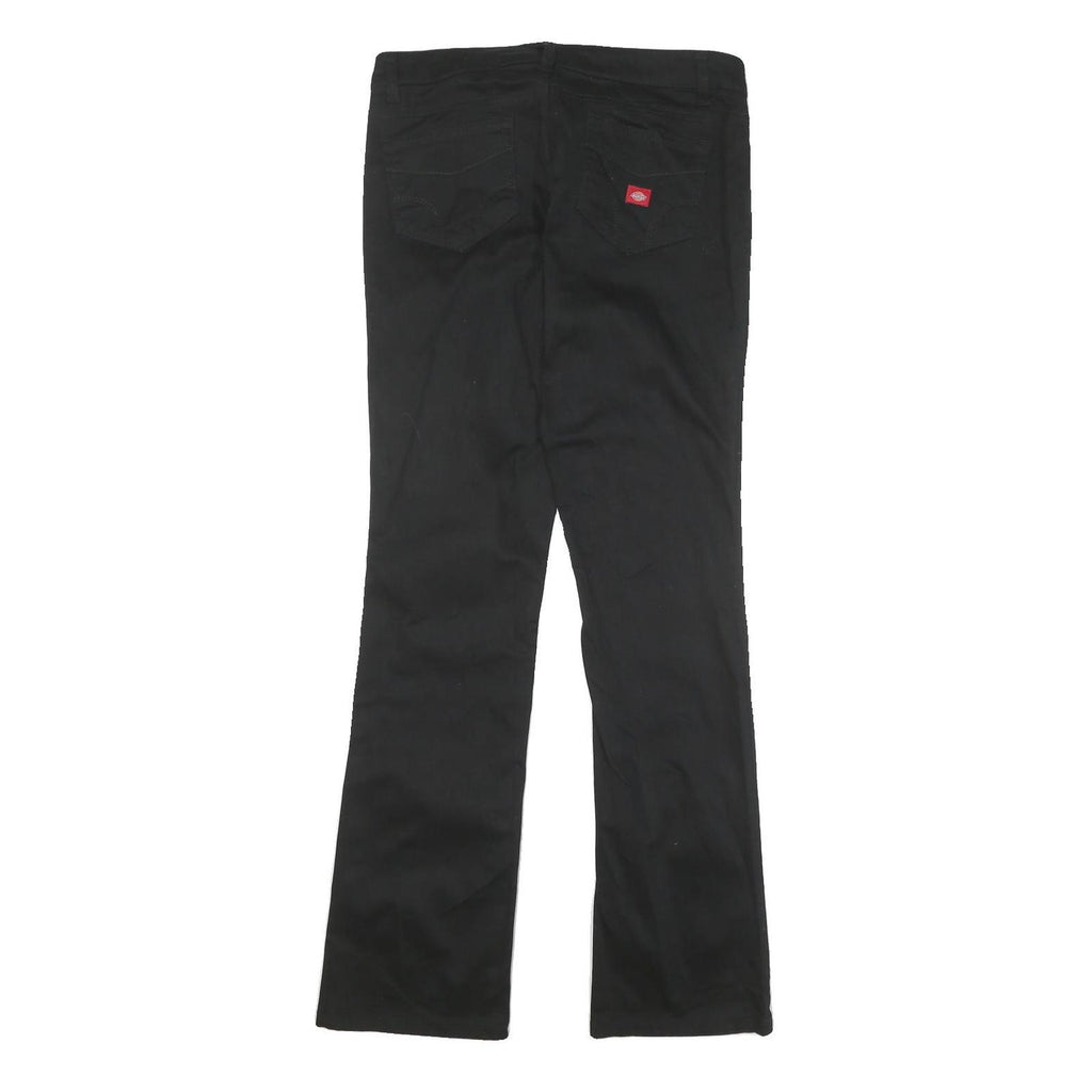 DICKIES Womens Cotton Blend Black Regular Flared Trousers W30 L31 Workwear