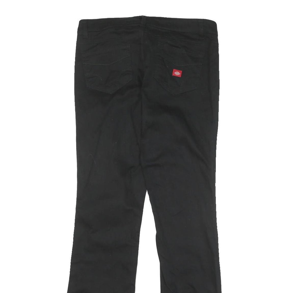 DICKIES Womens Cotton Blend Black Regular Flared Trousers W30 L31 Workwear