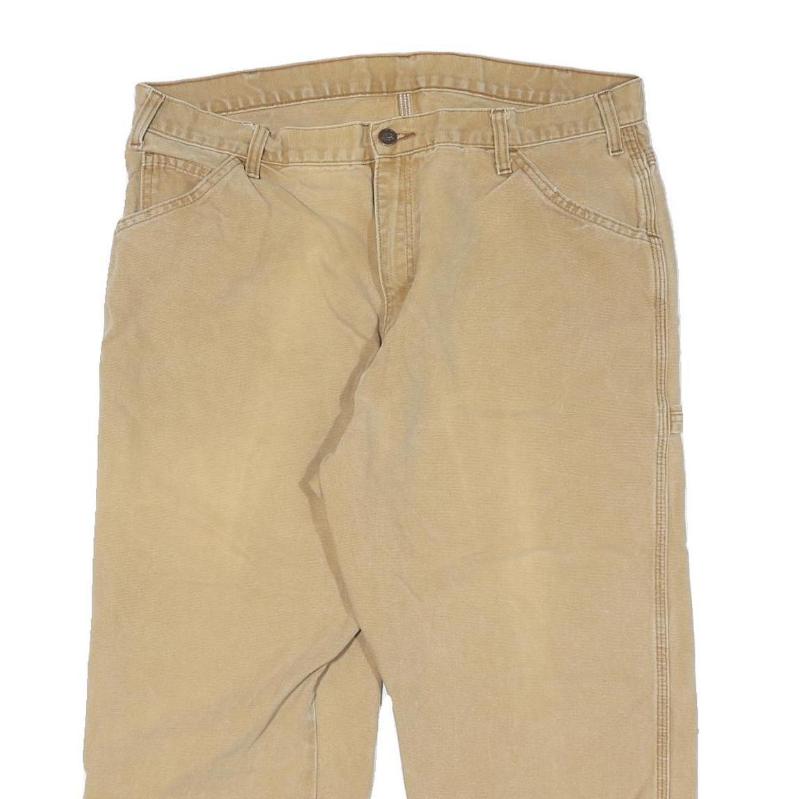 DICKIES Mens Jeans Beige Relaxed Straight Denim Medium W38 L22 Workwear Pants