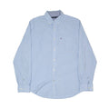 TOMMY HILFIGER Mens Shirt Blue Striped Long Sleeve S