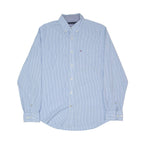 TOMMY HILFIGER Mens Shirt Blue Striped Long Sleeve S