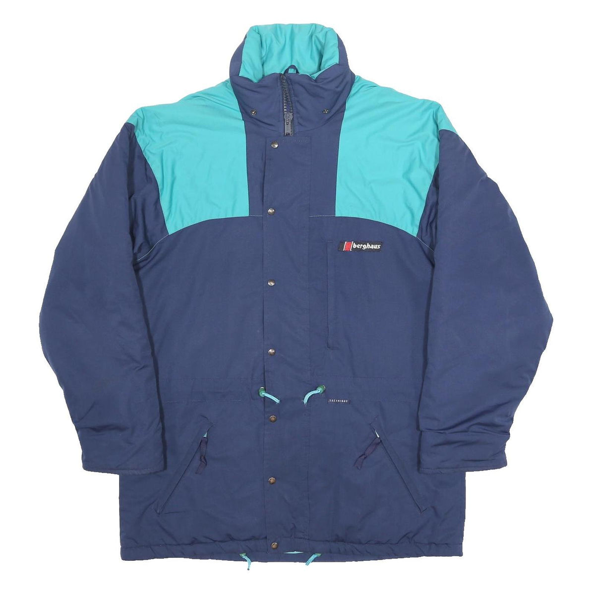 BERGHAUS Mens Blue & Green Outdoor Jacket XL Polyester Blend Woven Colourblock