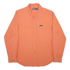 POLO RALPH LAUREN Mens Orange Plain Cotton Shirt XL Long Sleeve Button Spread